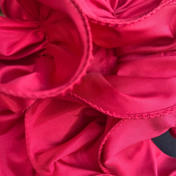 VTG 80s Prom Dress Red Layered Ruffled Size 5/6 with drop waist - Picture 5 of 10